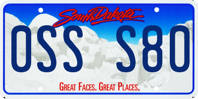 SD license plate 0SSS80