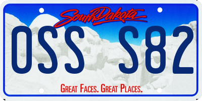 SD license plate 0SSS82