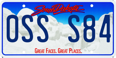 SD license plate 0SSS84