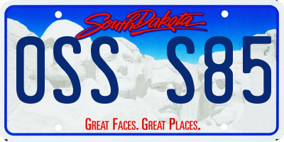 SD license plate 0SSS85