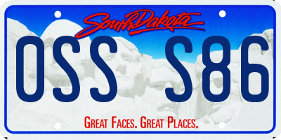 SD license plate 0SSS86