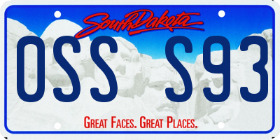 SD license plate 0SSS93
