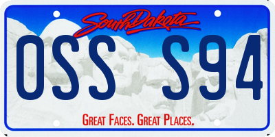 SD license plate 0SSS94
