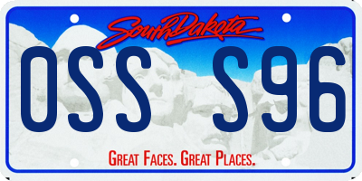 SD license plate 0SSS96