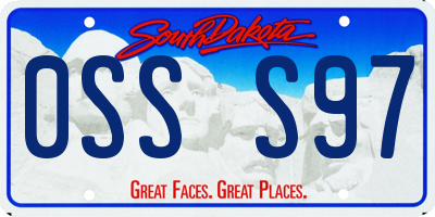 SD license plate 0SSS97