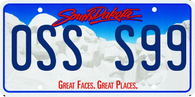 SD license plate 0SSS99