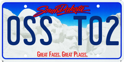 SD license plate 0SST02