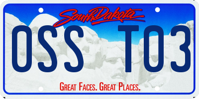 SD license plate 0SST03
