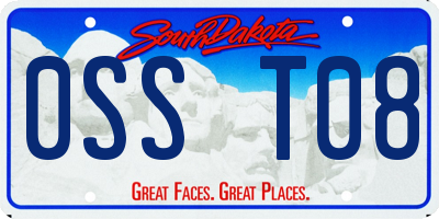 SD license plate 0SST08