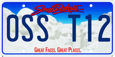 SD license plate 0SST12