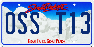 SD license plate 0SST13