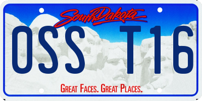 SD license plate 0SST16