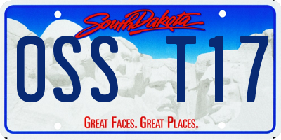 SD license plate 0SST17