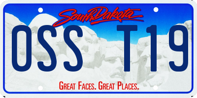 SD license plate 0SST19