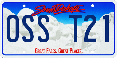 SD license plate 0SST21