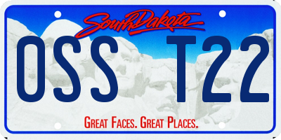 SD license plate 0SST22