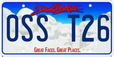 SD license plate 0SST26