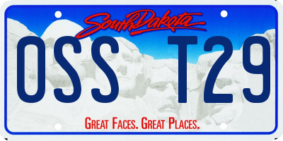 SD license plate 0SST29