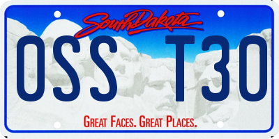 SD license plate 0SST30