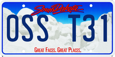 SD license plate 0SST31