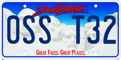 SD license plate 0SST32