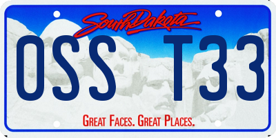 SD license plate 0SST33