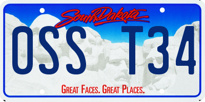 SD license plate 0SST34