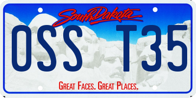 SD license plate 0SST35
