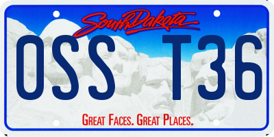SD license plate 0SST36