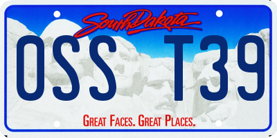 SD license plate 0SST39
