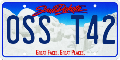 SD license plate 0SST42