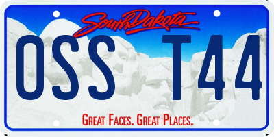 SD license plate 0SST44