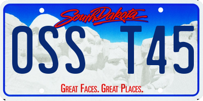 SD license plate 0SST45