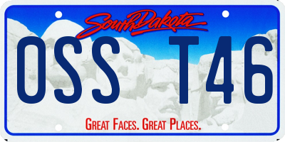 SD license plate 0SST46