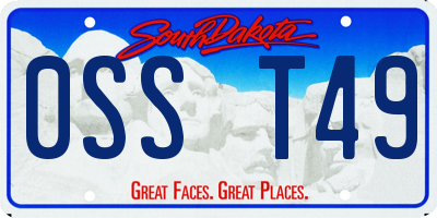 SD license plate 0SST49