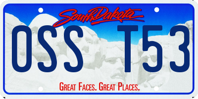 SD license plate 0SST53