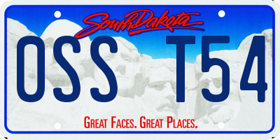 SD license plate 0SST54