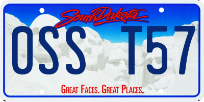 SD license plate 0SST57