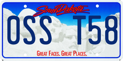 SD license plate 0SST58