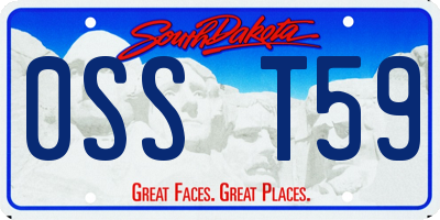 SD license plate 0SST59