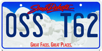 SD license plate 0SST62