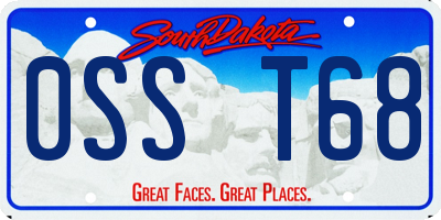 SD license plate 0SST68