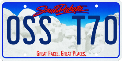 SD license plate 0SST70