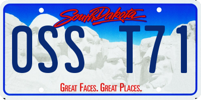 SD license plate 0SST71