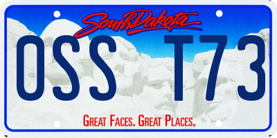 SD license plate 0SST73