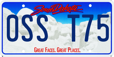 SD license plate 0SST75