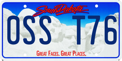SD license plate 0SST76