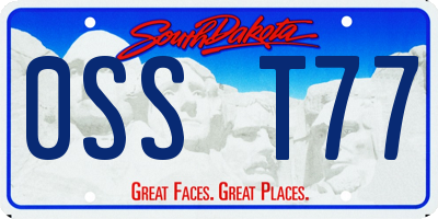 SD license plate 0SST77