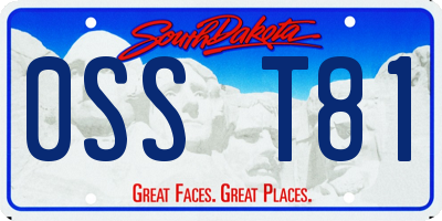 SD license plate 0SST81