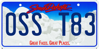 SD license plate 0SST83